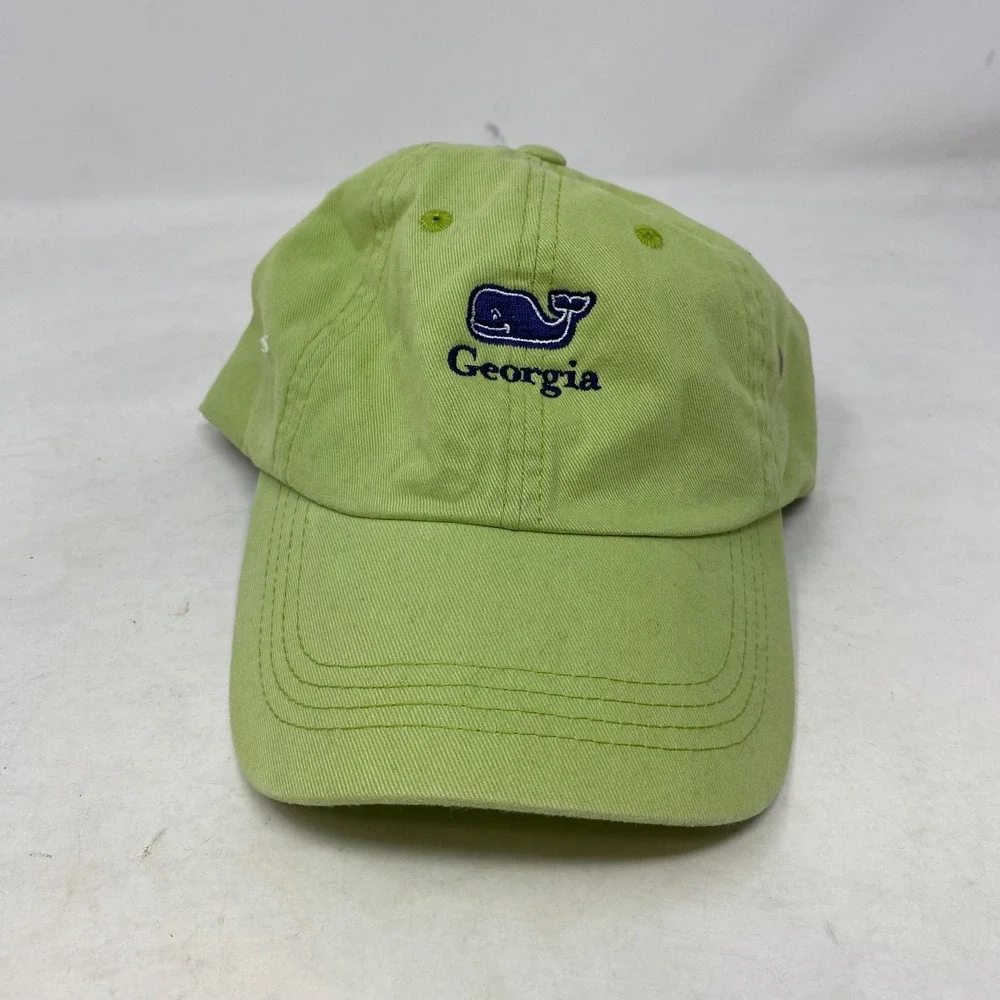 Vineyard Vines Adult‎ Unisex Georgia Whale Logo Baseball Hat Strapback Green